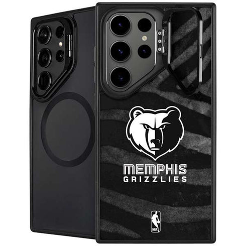 NBA Memphis Grizzlies Black Animal Print Galaxy S25 Ultra Kickstand Case